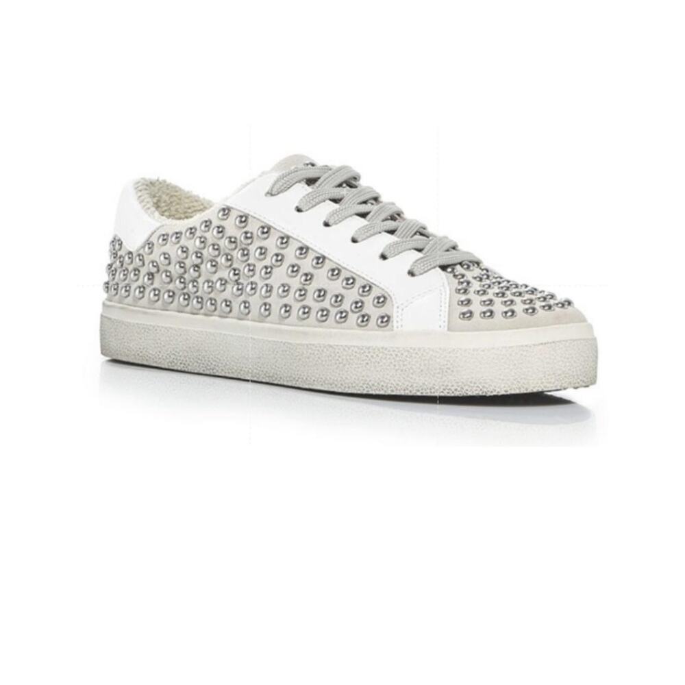 Aqua Shoes Womens Size 6.5 White AQ-TESS Studded Lined Sneakers New Box